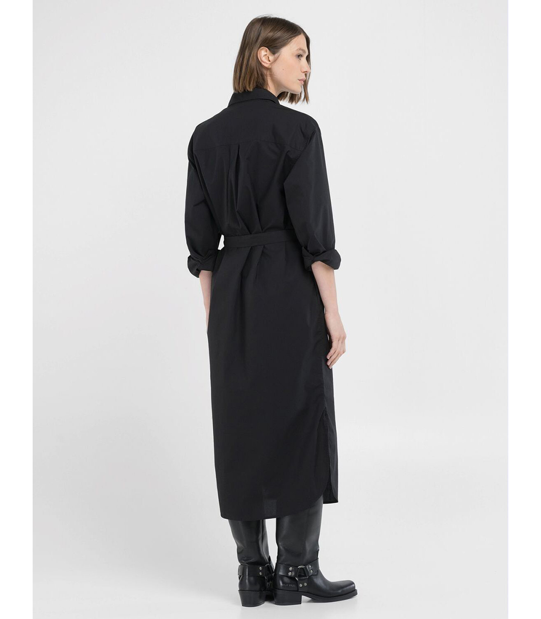 コットンポプリンシャツドレス 詳細画像 ブラック 4